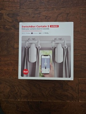 SwitchBot Curtain 3 (Rod) Smart Curtain Opener - 2 Pack - White Open Box