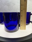 Set of (4) As-Is. Vintage Arcoroc cobalt blue glass mugs made in France. 12oz.