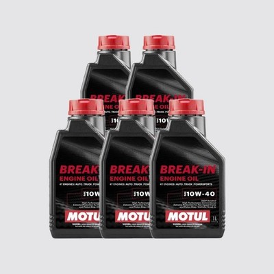 Motul Break-In Engine Oil 10W40 Mineral High ZDDP 1 Liter 108080 - 5 Pack