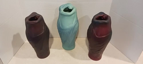Van Briggle Lorelei Vases 3 Together Vintage Pottery Arts Crafts