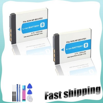 2x Battery for Sony NP-BD1 FD1 Type D CyberShot DSC-G3 T2 T77 T900 TX1