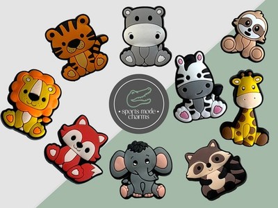 Baby Tiere - Anhänger für Schuhe Clogs Sandale - Fuchs Löwe Nilpferd Zebra Giraffe Löwe