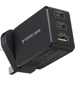67W GaN Ladegerät USB-C PD 3.0 Fast Charging für Laptop iPad Tablet iPhone Android