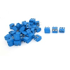 40 Pcs 2 Pin 5mm Pitch PCB Mount Screw Terminal Block Blue AC 300V 10A