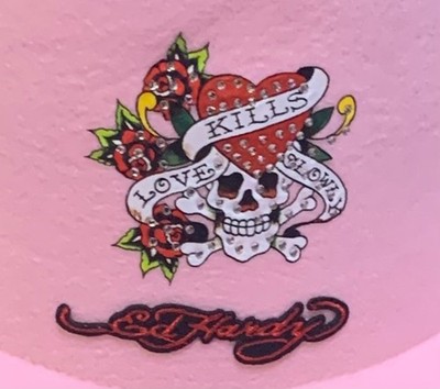 Ed Hardy Pink Cowboy Hat with Rhinestones Love Kills Slowly  display picture 2