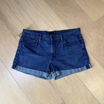 Mother Dropout Cuff Shorts In Bright Eyes Blue Jeans Women s 33