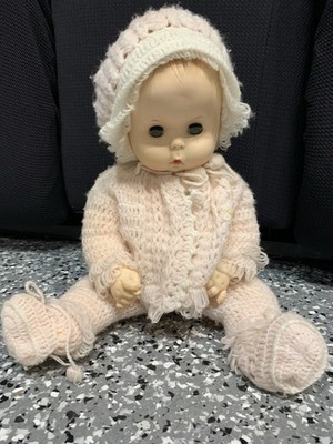 effanbee dolls vintage Moveable  Rare In Crochet Outfit Sleepy Eyes