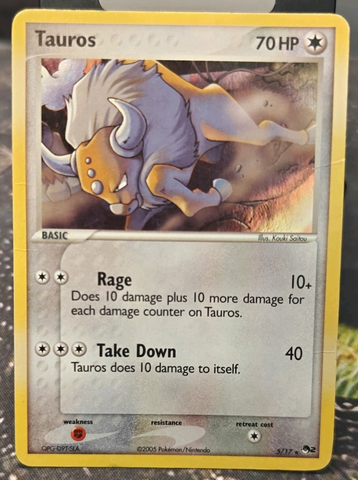 Tauros 5/17 POP Series 2 Holo Rare 2005 Pokemon TCG