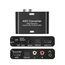 HDMI ARC Audio Extractor With Digital Optical Stereo RCA L/R Coaxial SPDIF, 3...