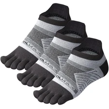 3 Pairs Coolmax Toe Socks for Men Women Low Cut Five Finger Running Hiking