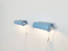 Pair of light blue Swedish wall lamps, vintage IKEA, Scandinavian design