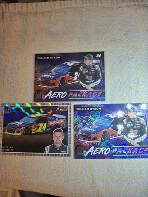 3 nascar cards prizm william byron 2-2021 AERO6 1 w/sleeve/AP7 2020 (41)