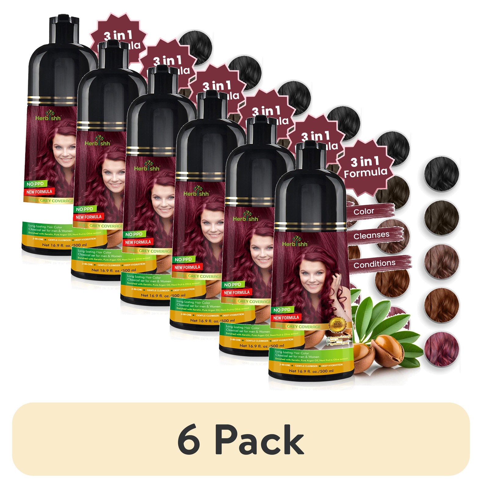 Shampoo For Gray Hair With Pack 2 Hair Colour Stai