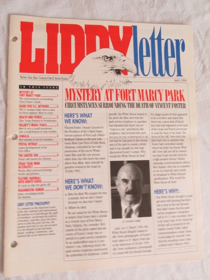 G. Gordon Liddy FIRST Issue News Letters 1994 (11 issues) missing ...