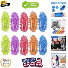 Large Size 5 Pairs 10 PCS for Mop Slippers Dusting Mop Shoes for Floor Cleani...