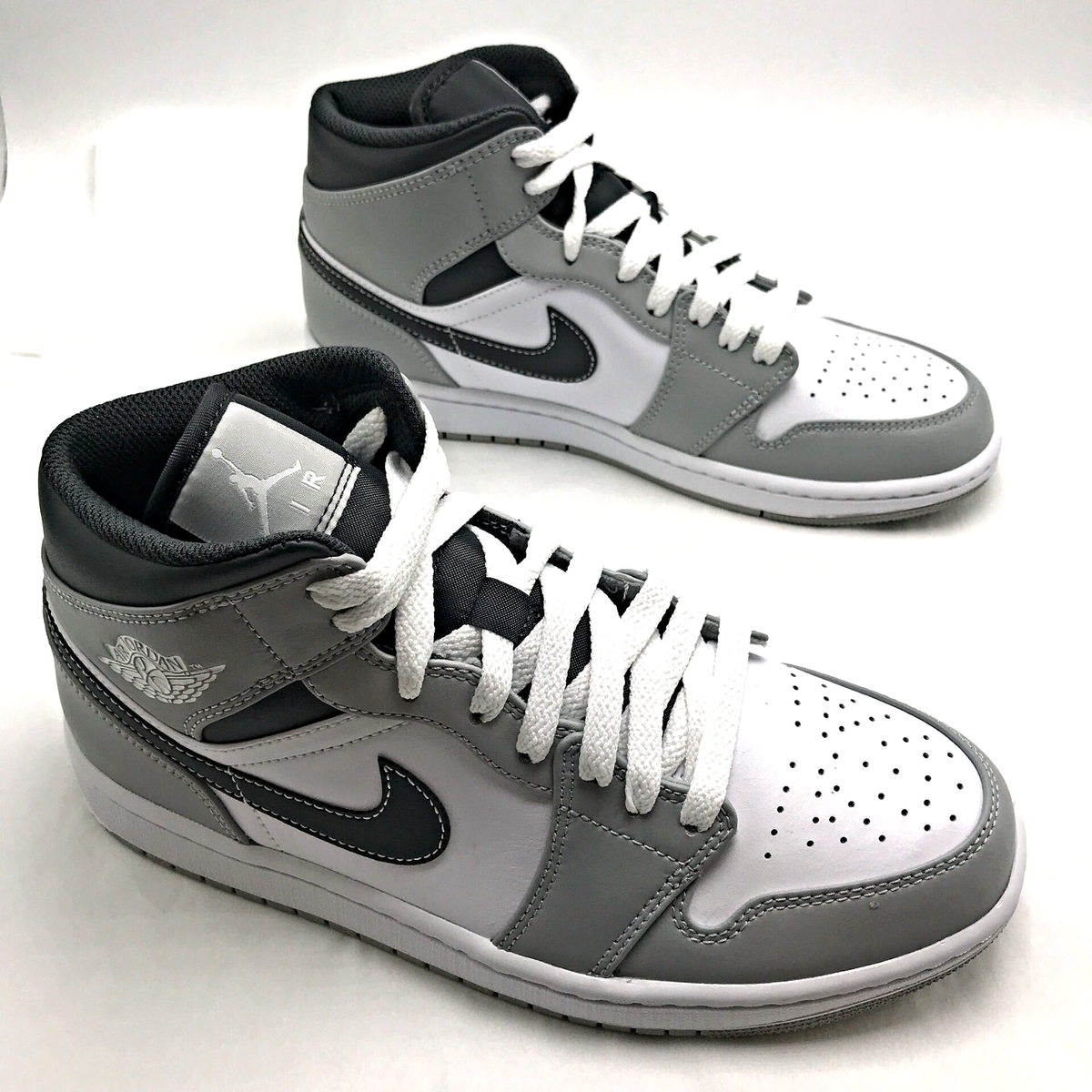 Air Jordan 1 Mid Light Smoke Grey Anthracite Men's Shoes 554724