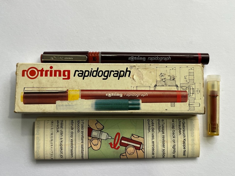 Rotring Rapidograph Technical Pen 0.10mm Vintage Germany w/ Box | eBay