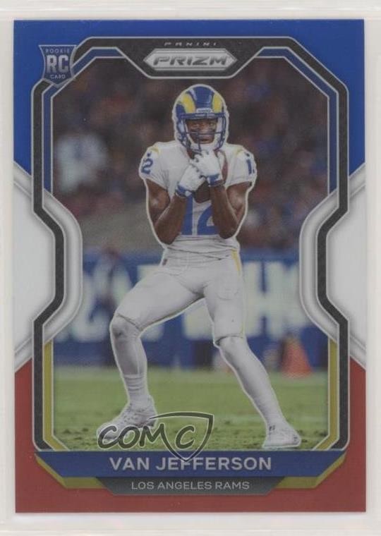2020 Panini Prizm Rookie Red White & Blue Prizm Van Jefferson #377 0g8o