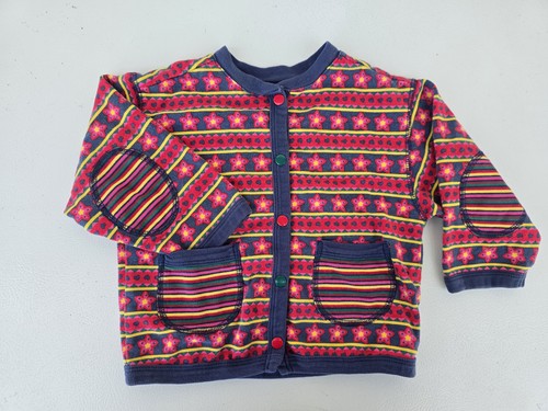 Gymboree Baby Cardigan Sweater Floral Snap Front Cotton Small Colorful Rainbow 