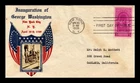 US COVER GEORGE WASHINGTON INAUGURATION FDC SCOTT 854 CROSBY PHOTO CACHET
