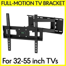 Full Motion Wall Mount Bracket Curved/Flat TV 32 37 40 42 50 55 inch Max 55 lbs