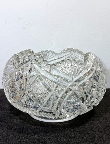 Antique EAPG Bryce Higbee/New Martinsville Manganese Glass Rexford Bowl - Picture 3 of 10