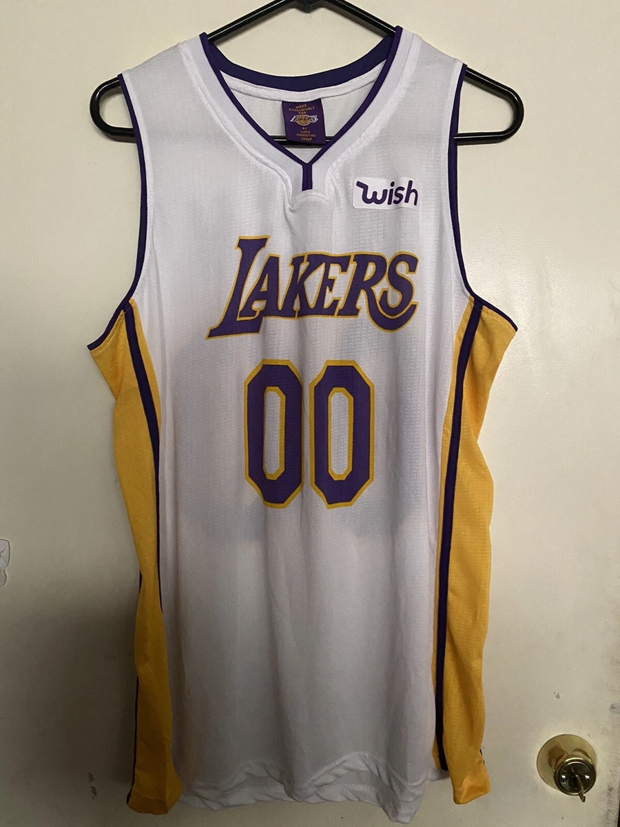 RARE WISH LA LAKERS #00 WHITE HOME JERSEY GIVEAWAY ADULT XL NBA CHAMPIONS