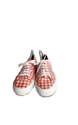 Anthropologie Superga Red Gingham Sneakers 41 UK