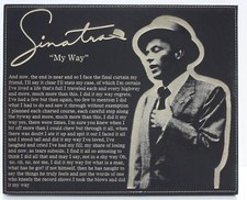 Frank Sinatra Laser Etched Lyrics & Band Art Black Leatherette Plaque