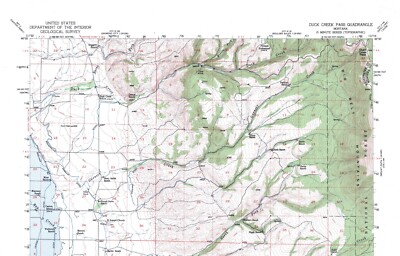 Duck Creek Pass Quadrangle Montana 1950 Topo Map USGS 15 Minute Topographic