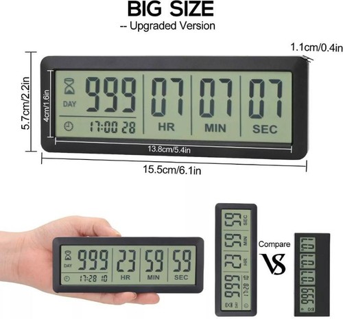 999 Days Count Down Clock Digital Countdown Days Timer Clock Time Management - Picture 6 of 8