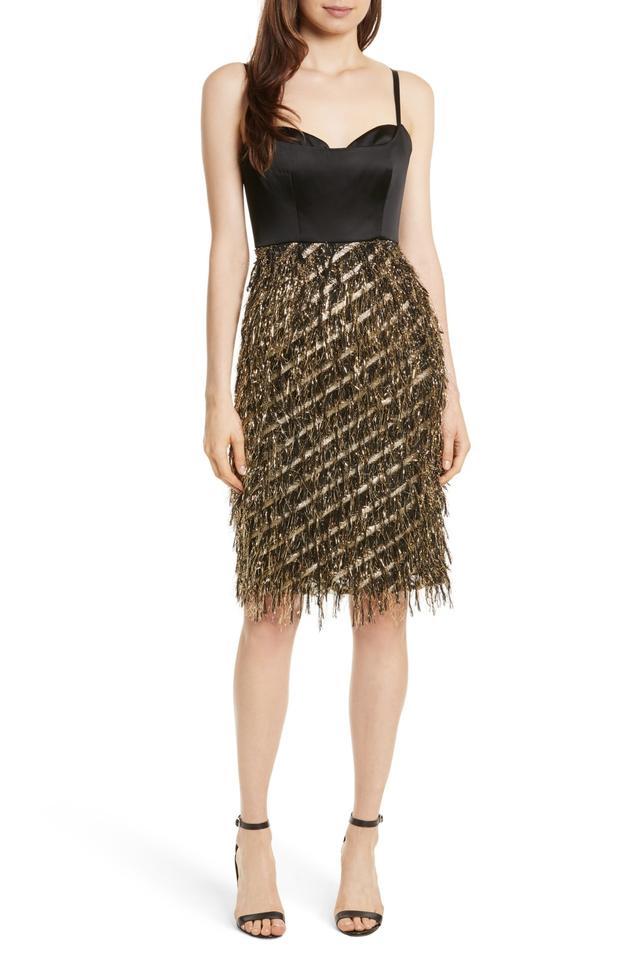 milly black and gold dress