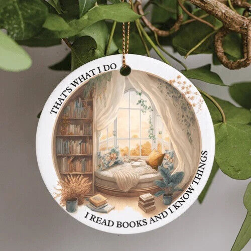 Book Club Gift, Book Lover, Bookworm Gift, I Read Books, Book Ornament - Afbeelding 1 van 1