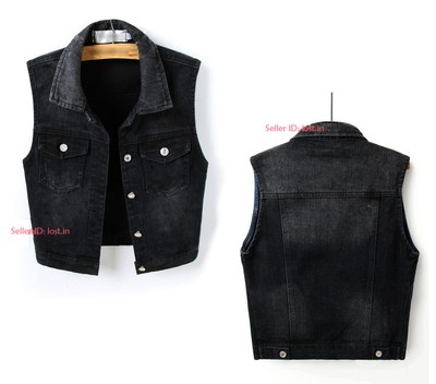 black denim vest jacket