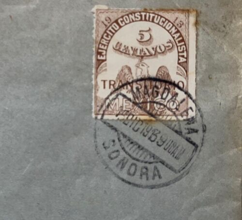 Mexico Advertising Cover 5c Ejercito Pair 2c USA Postage Due Sonora Tucson 1913 - Picture 3 of 4