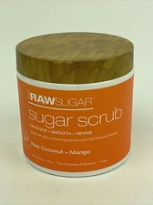 Raw Sugar Scrub Face Body Exfoliate Smooth Revive Coconut Mango 15oz NEW