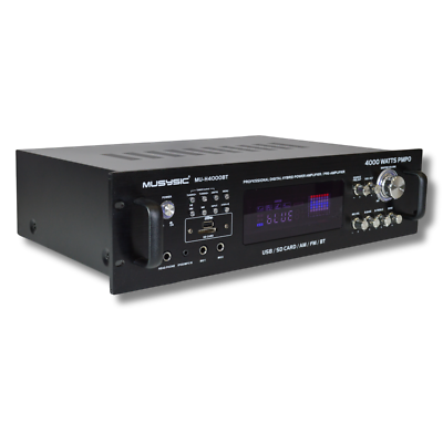 MUSYSIC MU-H4000BT Hybrid Amplifier Bluetooth USB SD AM FM 4000W