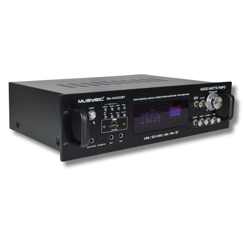 MUSYSIC MU-H4000BT Hybrid Amplifier Bluetooth USB SD AM FM 4000W Restored Work