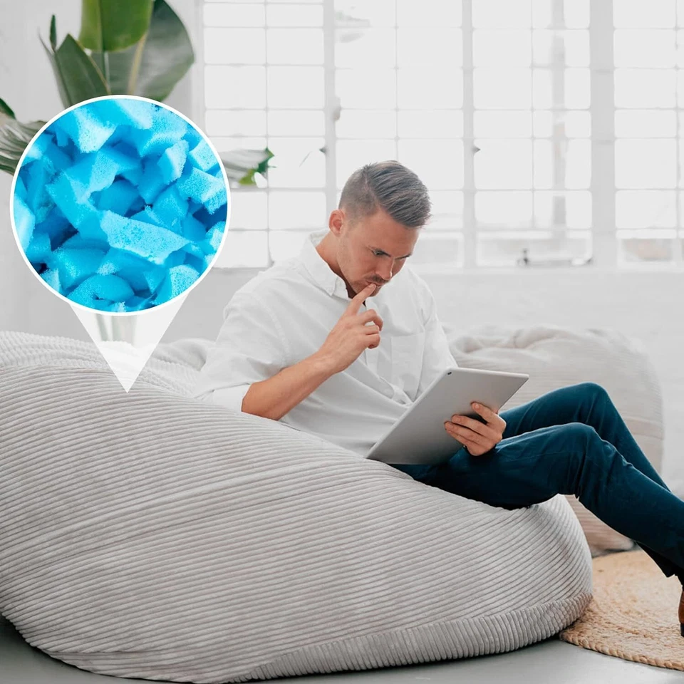 Enchimento de saco de feijão 5 lb, enchimento de espuma de memória triturada para cadeira de saco de feijão, camas de cachorro, - Imagem 4 de 4