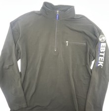 Eddie Bauer Sweater Men XL Black Ebtek Sweatshirt 1/4 Zip Vintage 90s USA 6166