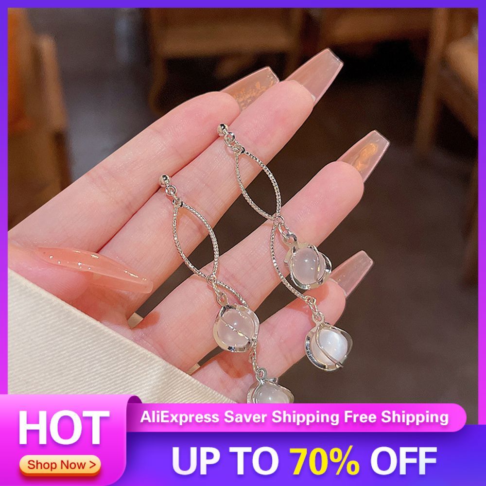Cat's Eye Stone Earrings Jewelry Decoration Durable And Durable Tassel Earrings