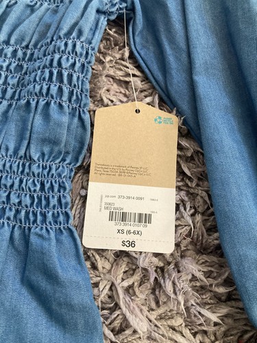Thereabouts Girls Longsleeve Ruffle Blouse Blue Size XS 6-6X NEW WITH TAGS - Picture 4 of 6