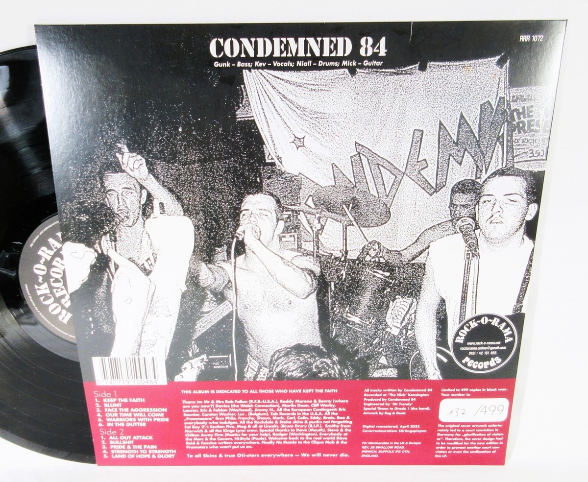 CONDEMNED 84 Face the Aggression Lp Color sleeve 499 Press Oi 