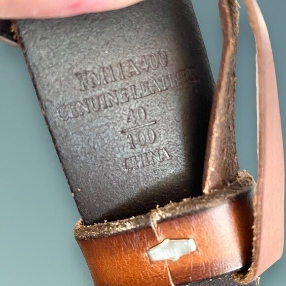 Vintage Butter Soft Leather Belt Sliding Oxidized… - image 6