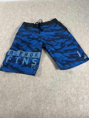 Reebok Shorts Small Blue Adult Mens Board Camo Ftns MMA Cross
