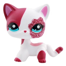 LPS Mini Pet Toy Figure Pink Shorthair Cat 2291 Bobble Head Magnet Animal Rare