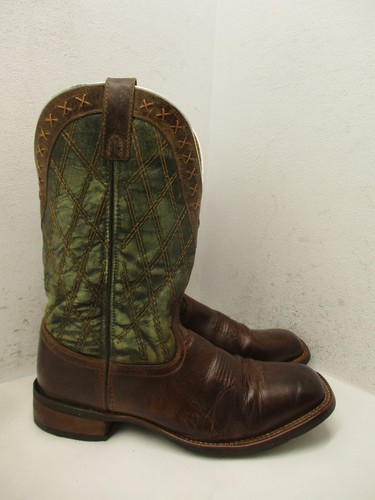 Laredo Braun Grün Leder Western Cowboystiefel Herren Größe 10 D Stil 7827