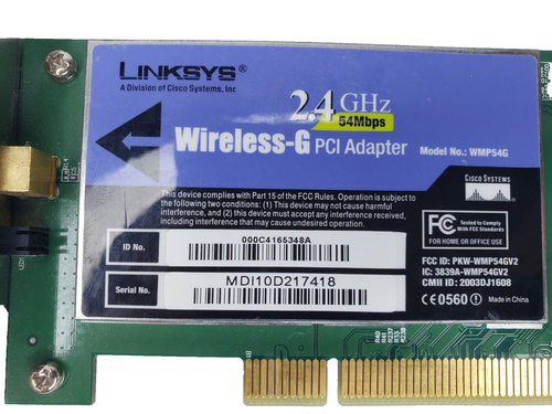 Adaptador Linksys WMP54GS Wireless-G PCI SpeedBooster - 802.11b - Tarjeta 802.11g - Imagen 4 de 7
