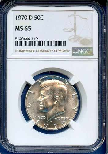 1970 D NGC MS65 Kennedy Half Dollar 50c Silver US Mint Key Date Coin 1970-D
