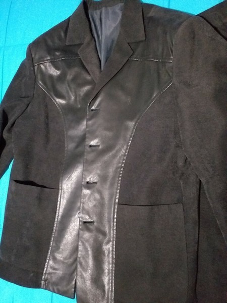 CHAQUETA Y PANTALON PIEL y TELA